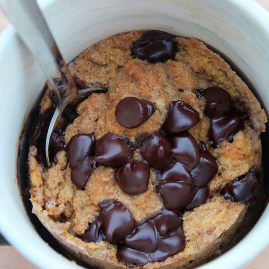 Pumpkin Chip Cake in a Mug