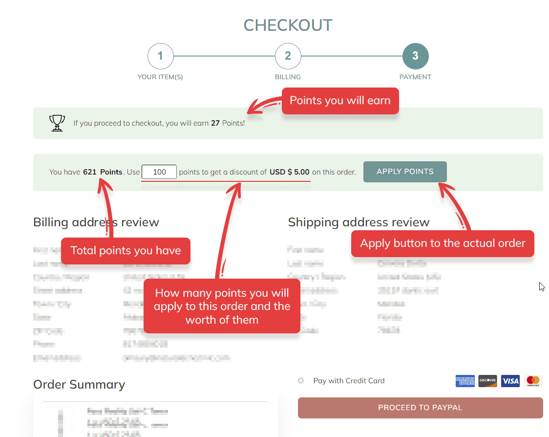 points checkout